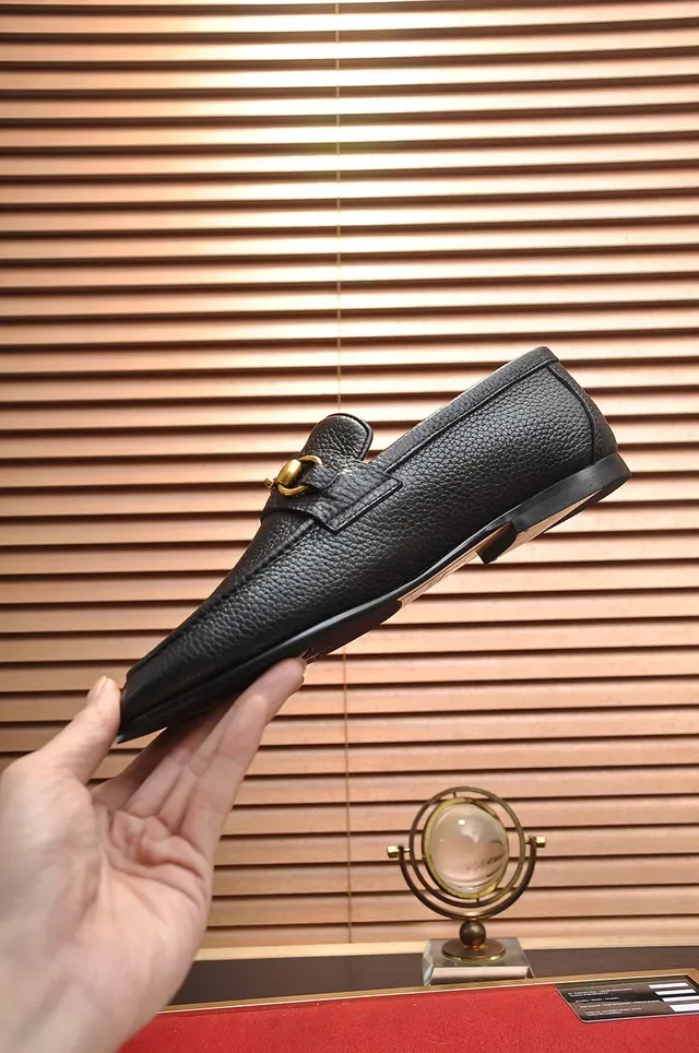 Gucci Horsebit 1955 Black Pebbled Leather Loafers 5