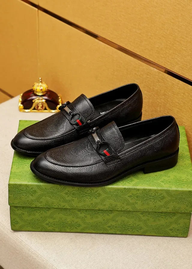 Gucci Horsebit 1955 Noir Rouge Cuir Texturé Boucle Loafer 8