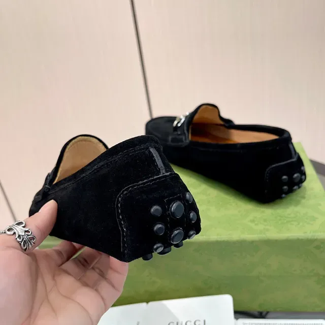 Gucci Horsebit 1955 黑色麂皮乐福鞋 3