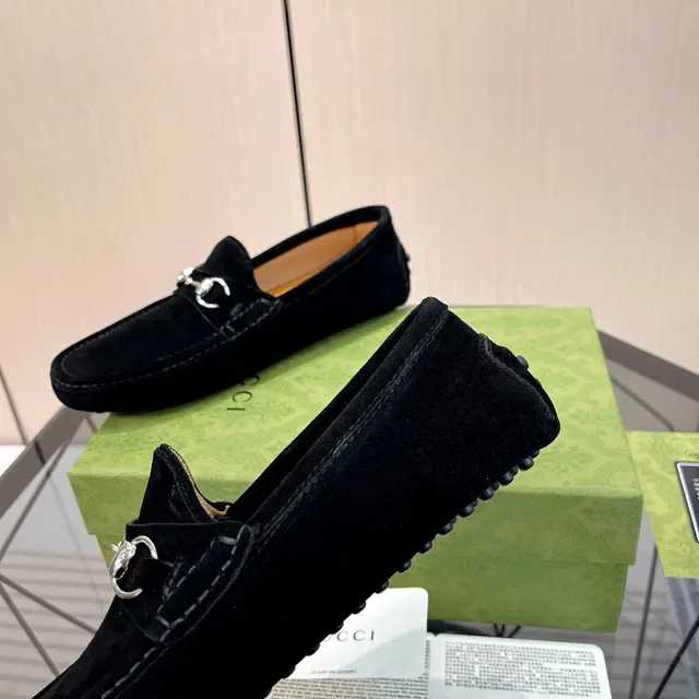 Gucci Horsebit 1955 黑色麂皮乐福鞋 6