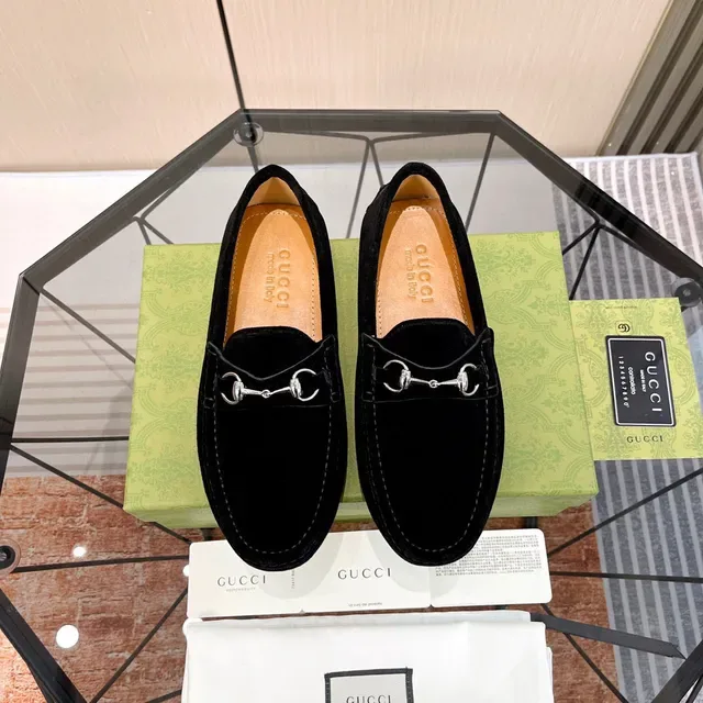 Gucci Horsebit 1955 黑色麂皮乐福鞋 8