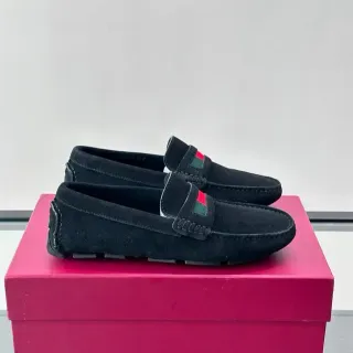 Gucci Horsebit 1955 काला सूड वेब स्ट्राइप लोफर्स