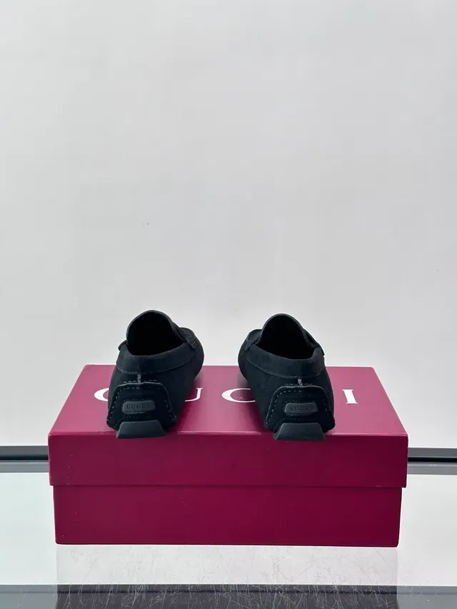 Gucci Horsebit 1955 Black Suede Web Stripe Loafers 3