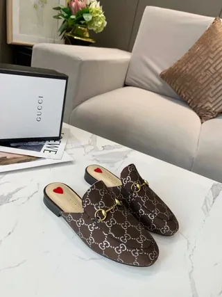 Gucci Horsebit 1955 Marron GG Monogram Horsebit Mocassins 5