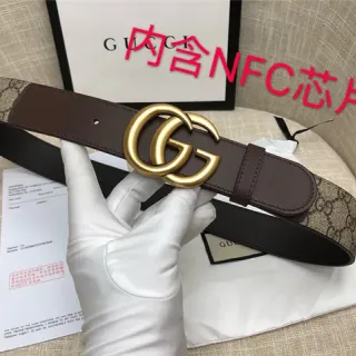 Gucci Horsebit 1955 Brown Gold Interlocking GG Buckle Monogram Canvas Leather Belt