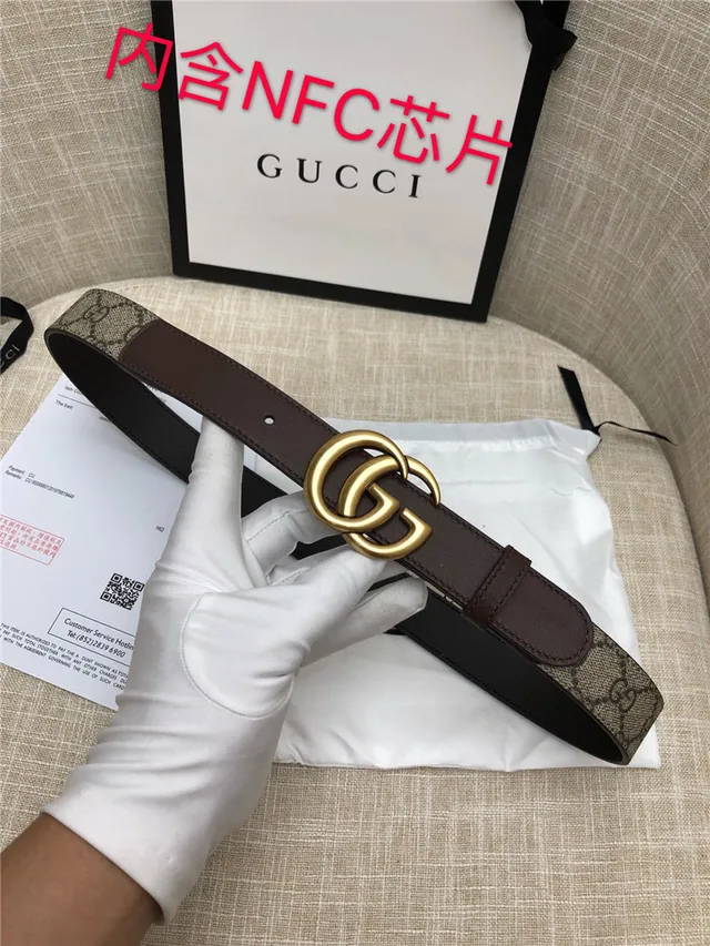 Gucci Horsebit 1955 حزام جلد كانفاس مونوغرام بني ذهبي interlocking GG buckle 9