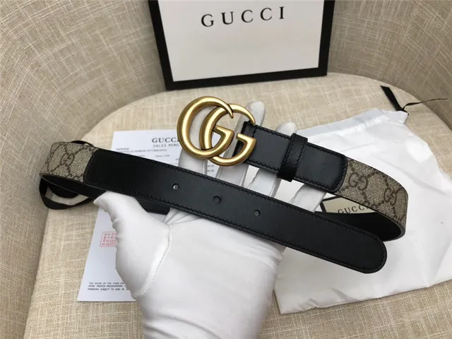 Gucci Horsebit 1955 حزام جلد كانفاس مونوغرام بني ذهبي interlocking GG buckle 15