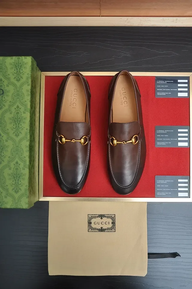Gucci Horsebit 1955 भूरी चमड़े का Horsebit लूफर 2