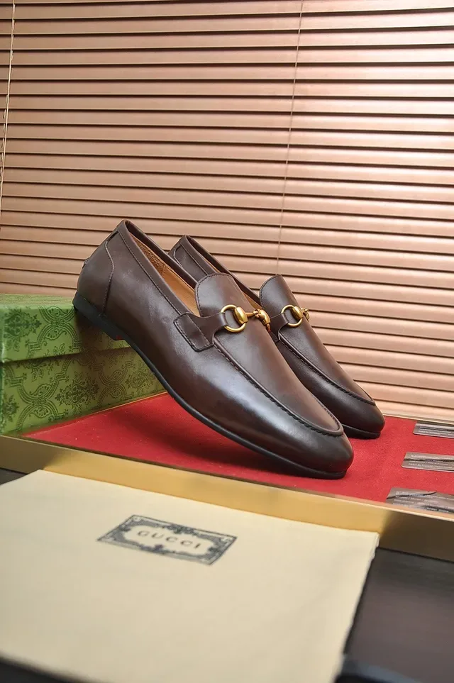 Gucci Horsebit 1955 भूरी चमड़े का Horsebit लूफर 3