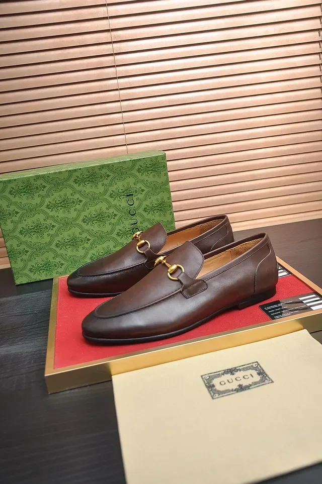Gucci Horsebit 1955 भूरी चमड़े का Horsebit लूफर 4