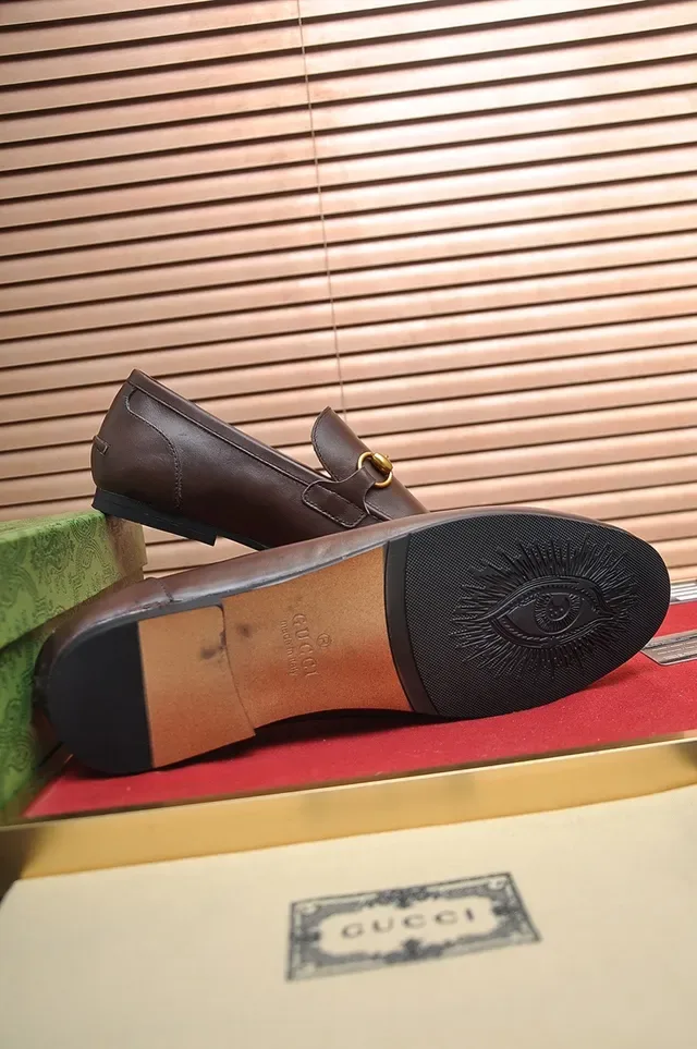 Gucci Horsebit 1955 भूरी चमड़े का Horsebit लूफर 7