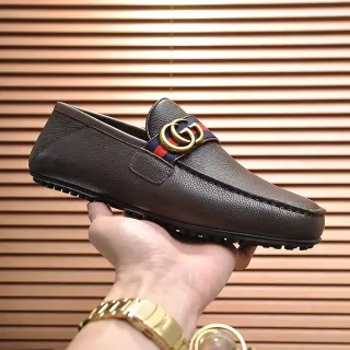 Gucci Horsebit 1955 भूरी मोटी चमड़े का लोफर