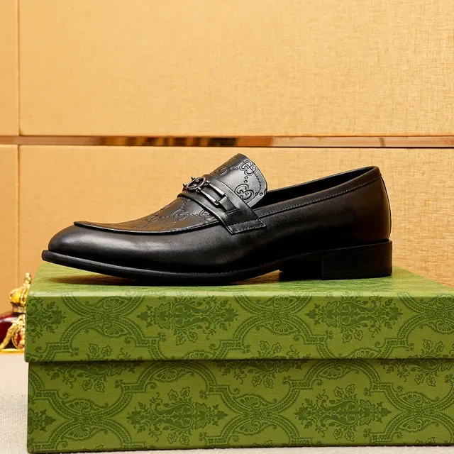 Gucci Horsebit 1955 Embossed GG Black Leather Loafers 6