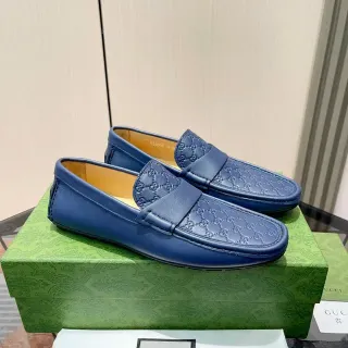 Gucci Horsebit 1955 Embossed GG नीला लोफर