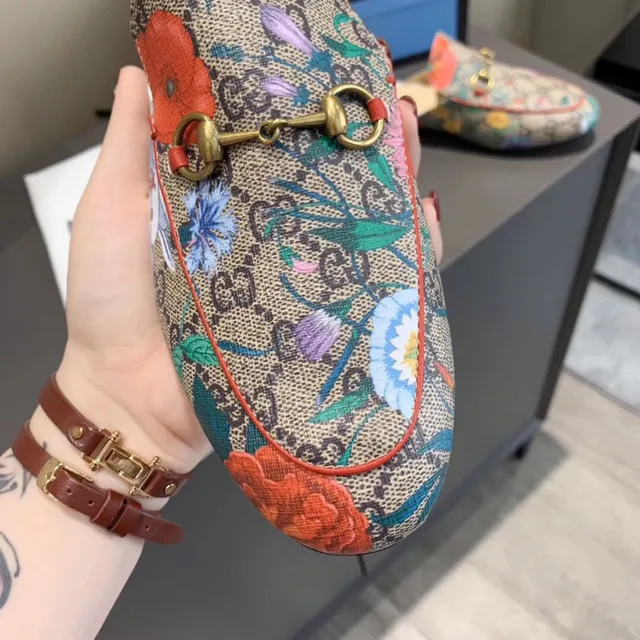 Gucci Horsebit 1955 Floral GG Canvas sans dos Mule Loafers 6