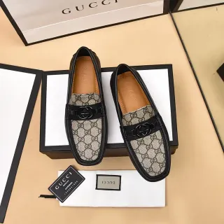 Gucci Horsebit 1955 GG Monogram Canvas काला लोफर