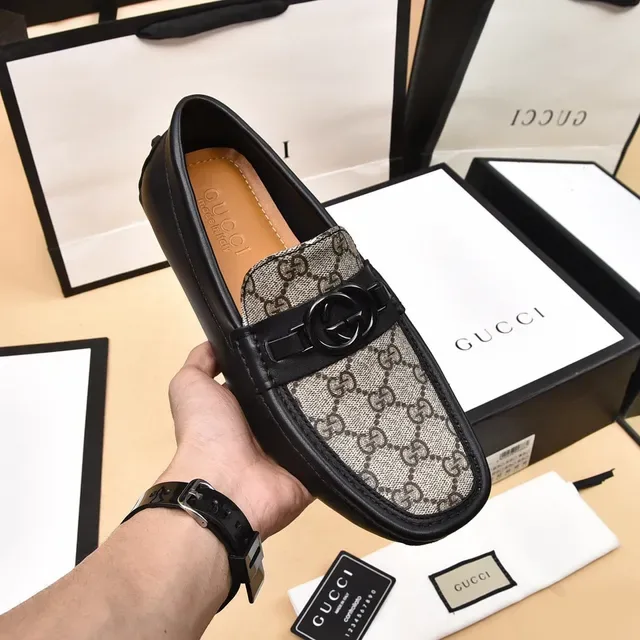 Gucci Horsebit 1955 GG Monogram Canvas Black Loafers 5