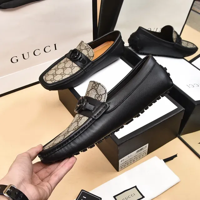 Gucci Horsebit 1955 GG Monogram Canvas Black Loafers 6