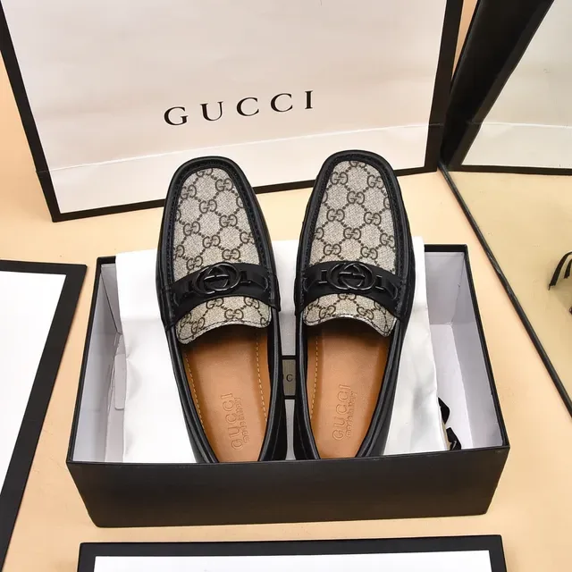 Gucci Horsebit 1955 GG Monogram Canvas Black Loafers 8
