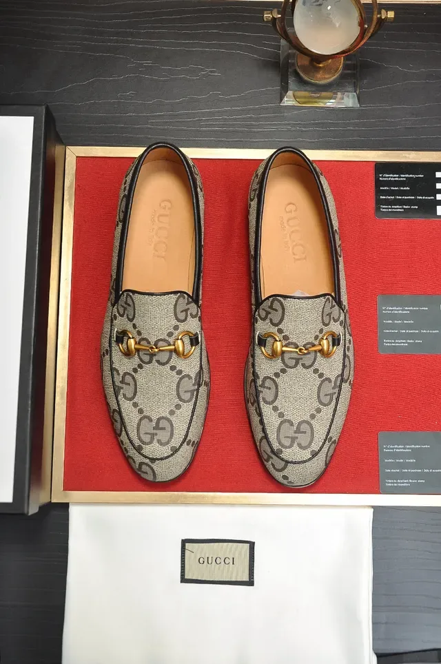 Gucci Horsebit 1955 GG Monogram Canvas Loafers 9