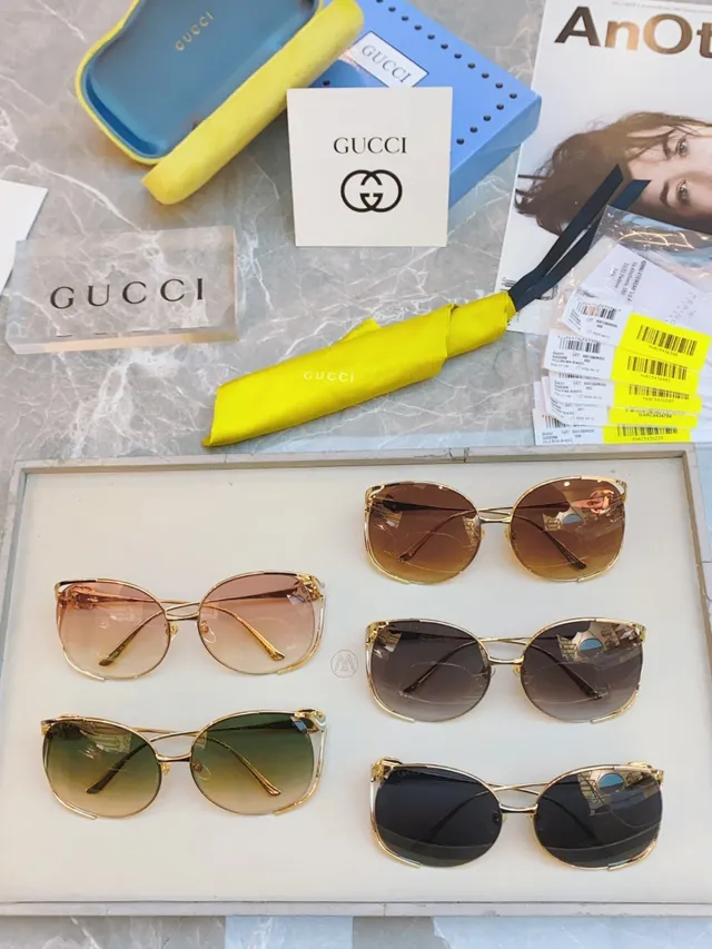 Gucci Horsebit 1955 armação de metal dourado marrom lentes gradient óculos de sol 4