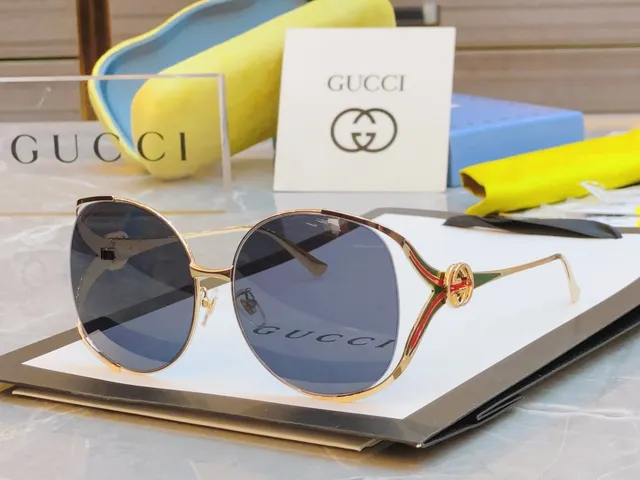 Gucci Horsebit 1955 armação de metal dourado marrom lentes gradient óculos de sol 7