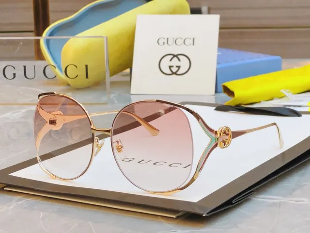 Gucci Horsebit 1955 armação de metal dourado marrom lentes gradient óculos de sol 8