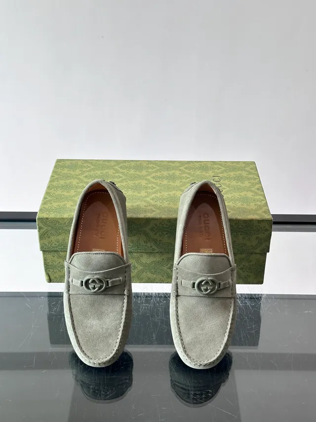 Gucci Horsebit 1955 loafers daim gris 4