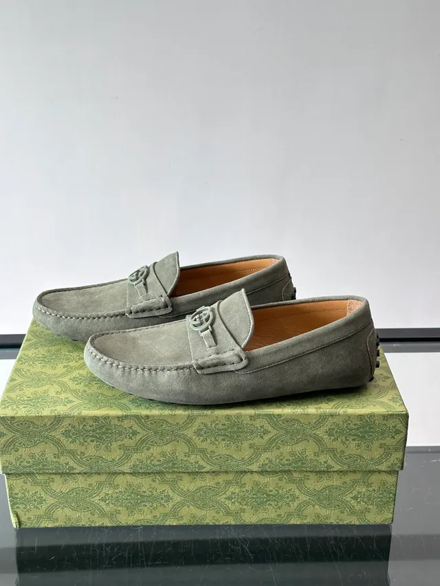 Gucci Horsebit 1955 loafers daim gris 5