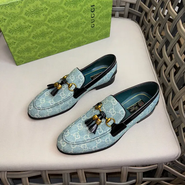 Gucci Horsebit 1955 Bleu clair GG Monogram mocassins 3