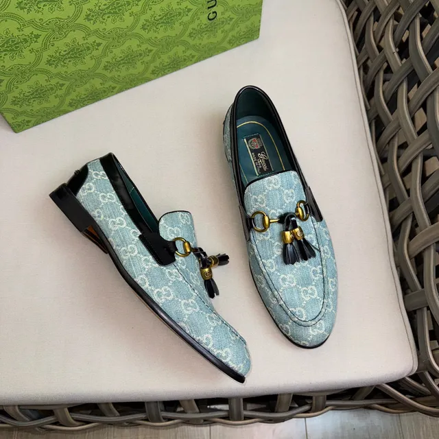 Gucci Horsebit 1955 Bleu clair GG Monogram mocassins 4