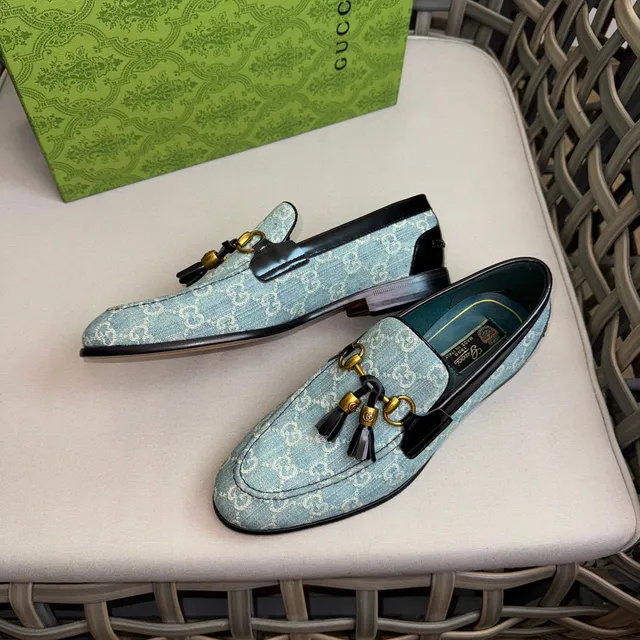 Gucci Horsebit 1955 Bleu clair GG Monogram mocassins 5