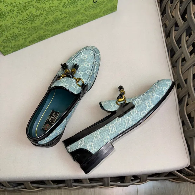 Gucci Horsebit 1955 Bleu clair GG Monogram mocassins 6