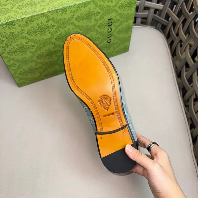 Gucci Horsebit 1955 Bleu clair GG Monogram mocassins 8
