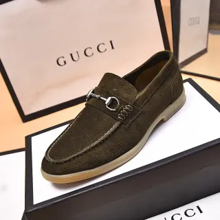 Gucci Horsebit 1955 橄榄绿麂皮乐福鞋