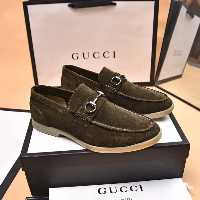 Gucci Horsebit 1955 Olive Green Suede Loafers 4