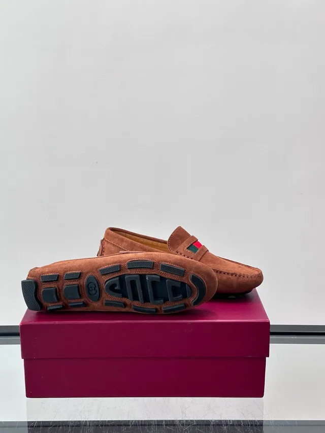 Gucci Horsebit 1955 Mocassins Daim Tan Rayures Web 2