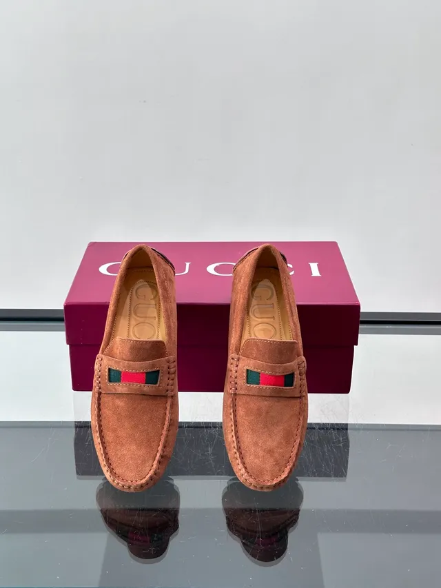 Gucci Horsebit 1955 Mocassins Daim Tan Rayures Web 4