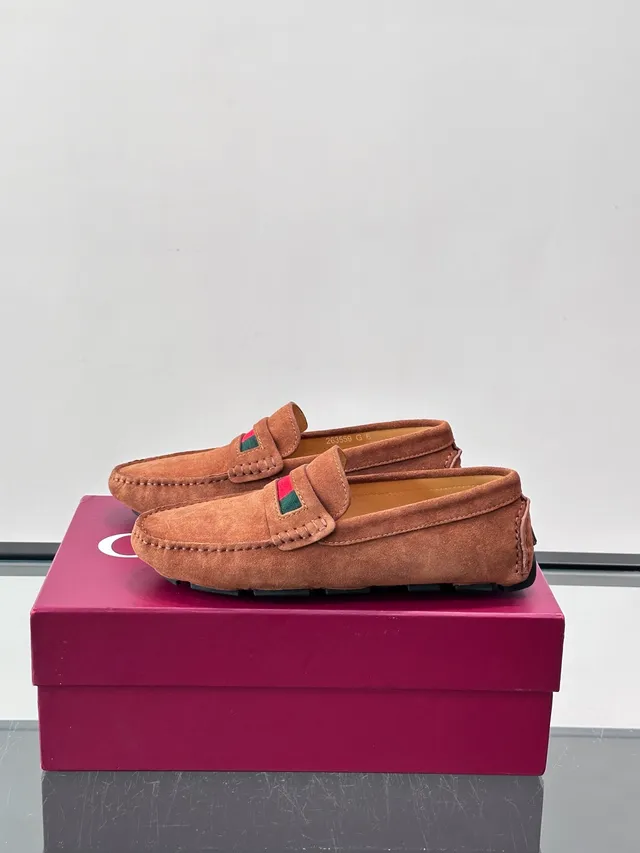 Gucci Horsebit 1955 Mocassins Daim Tan Rayures Web 5