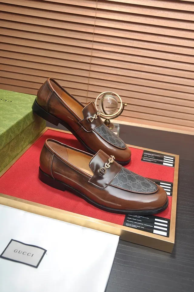 Gucci Horsebit 1955 Two-Tone Brown and Gray Loafers 4