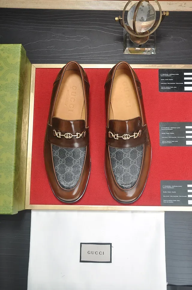 Gucci Horsebit 1955 Two-Tone Brown and Gray Loafers 5