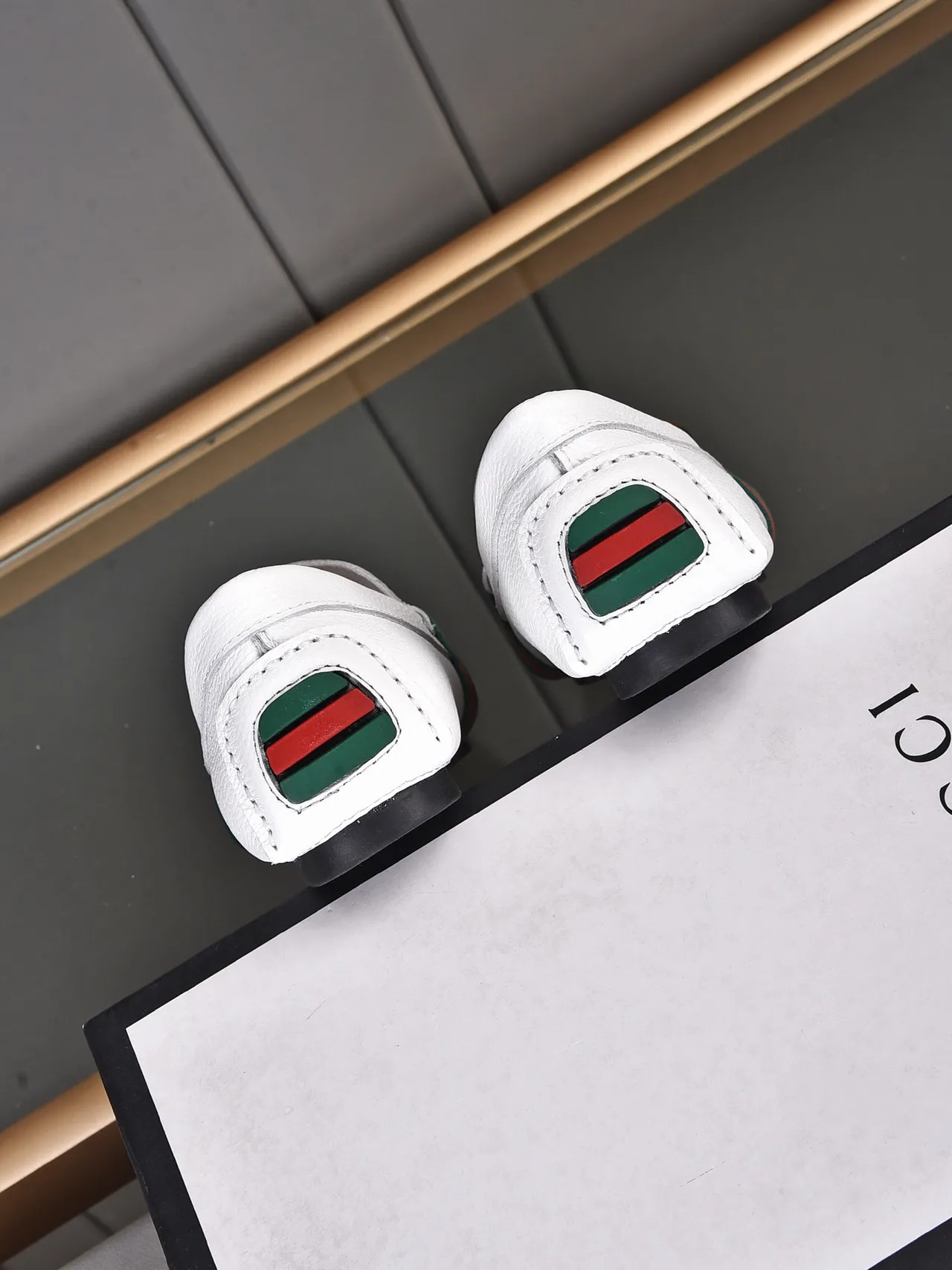 Gucci Horsebit 1955 White Leather Web Stripe Loafer 4
