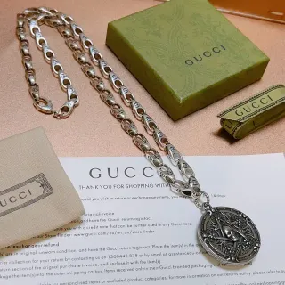 Gucci Interlocking G-Link Skull Pendant Necklace