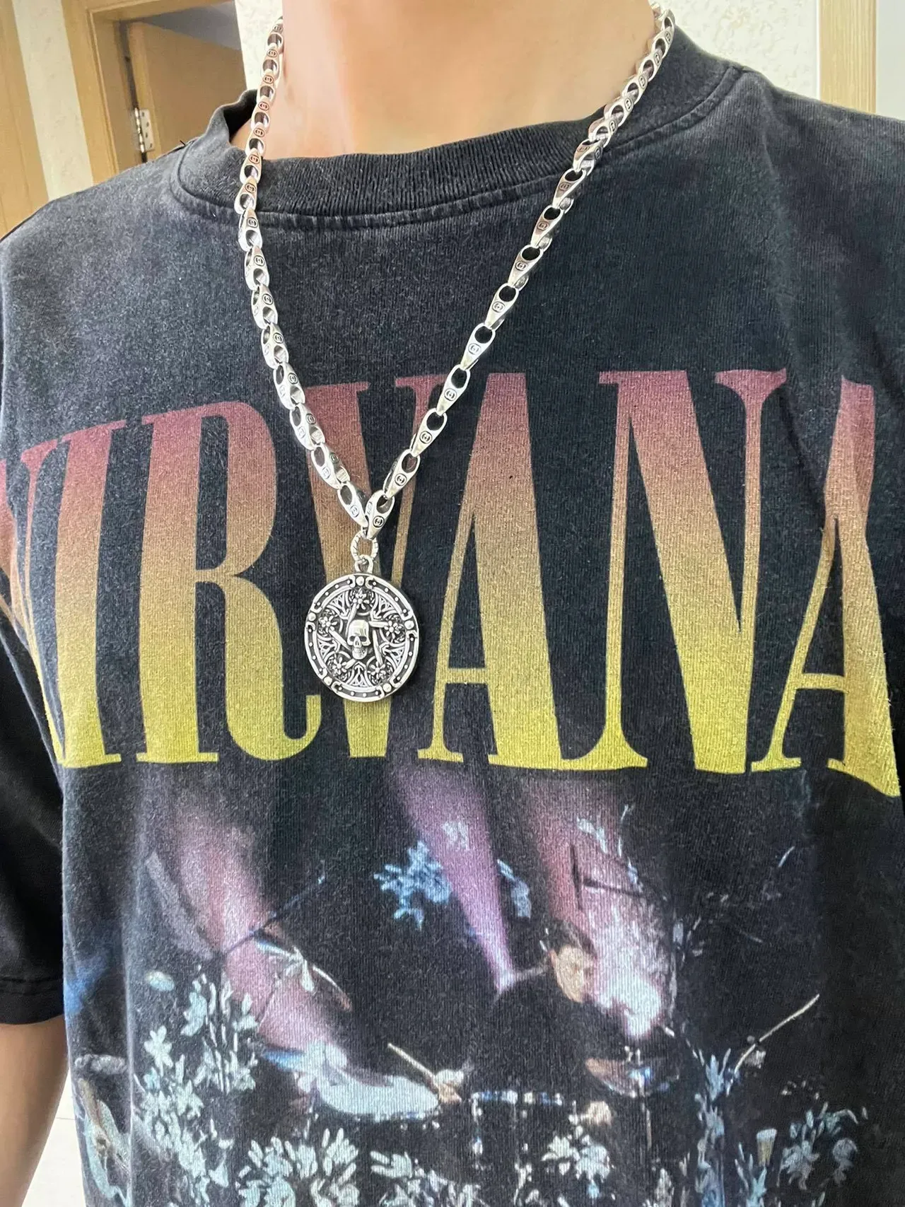 Gucci Interlocking G-Link Skull Pendant Necklace 2