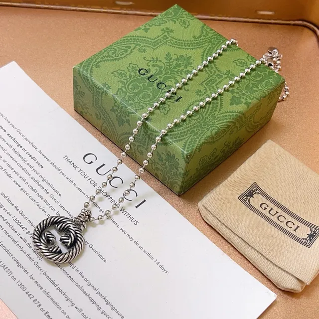 Gucci Interlocking G Rope Twist Pendant Necklace 3
