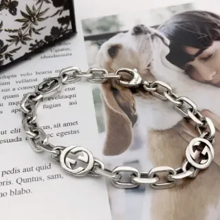 Gucci Interlocking G Silver Chain Bracelet