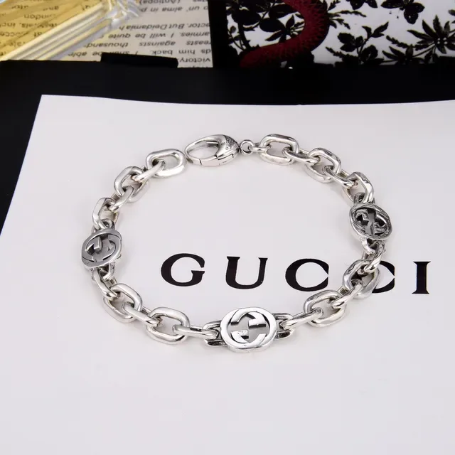 Gucci Interlocking G Silver Chain Bracelet 2
