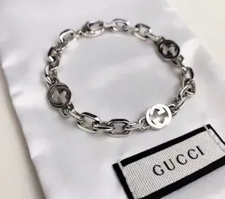 Gucci Interlocking G Silver Chain Bracelet 3