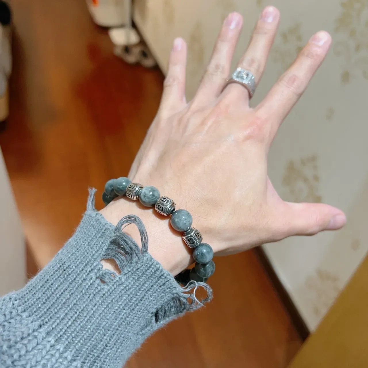 Gucci Interlocking G Stone Bead Stretch Bracelet 8