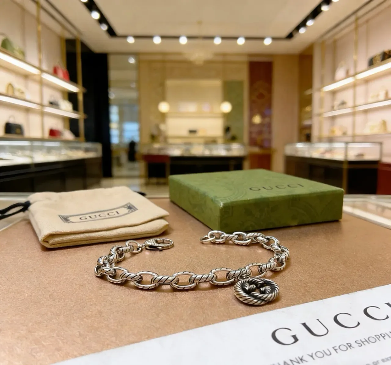 Gucci Interlocking G Twisted-Link Silver-Toned Bracelet 5